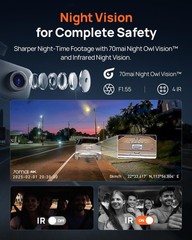 4K Ultra HD Dash Cam with 3-Channel Recording & Night Vision (64GB Included)