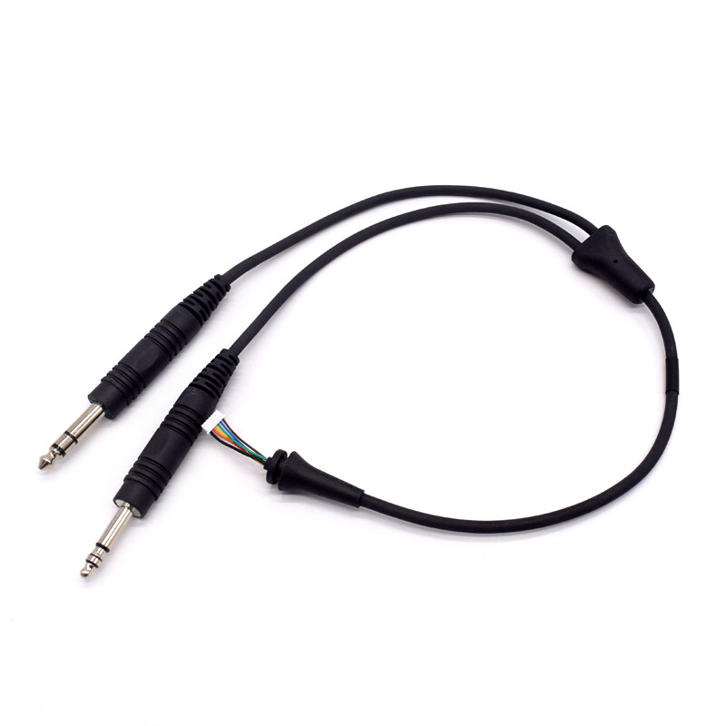 Original Bose X Aviation Headset Stereo Cable Double Plug 6.3mm & 5.2mm Jack