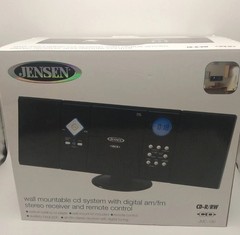 Jensen JEN-JMC-180C Wall Mountable Vertical Loading CD Player w/ Stereo Speaker