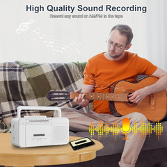 Cassette Player Recorder Boombox with AM/FM Radio, AC or Battery Powered -NEW