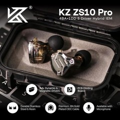 KZ ZS10 Pro 4BA+1DD 5 Driver In-Ear Hifi Metal Earphones With Detachable Cable