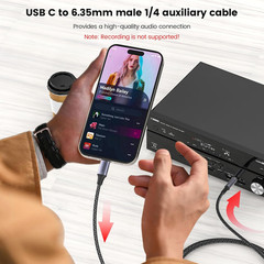 USB C to 6.35Mm 1/4 Inch TRS Cable 3.28Ft/1M,Type C to 1/4 Audio Adapter Aux Jac