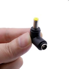 2Pcs DC Power Connector Adapter 90 Degree Angle 5.5mm x 2.5mm Male Plug black