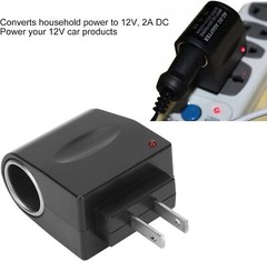 110V – 240V AC Plug To 12V DC Car Cigarette Lighter Converter Socket Adapter Lot