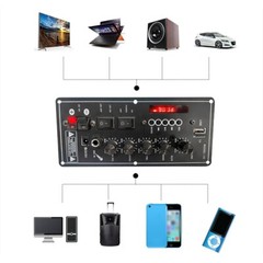 30-120W Power Amplifier Board USB Dac FM Radio TF Player Subwoofer bluetooth