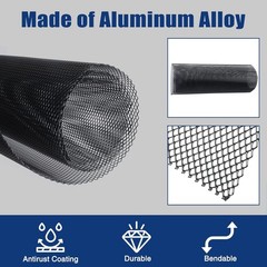 47″X16″ Universal Black Metal Mesh: Aluminum Alloy 3 x 6mm Rhombic Hole Car Gril