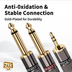 3.5mm TRS to Dual 6.35mm TS Y Splitter Audio Cord, 1/8 to 1/4 Stereo Cable wi…