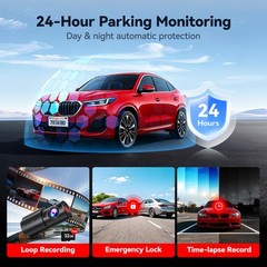 REDTIGER A1 32GB SD 4K Dash Cam with WiFi & APP Control, With 24H Parking Mode