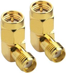 SMA Male to Female Right Angle 90-Degree Adapter Gold Plated Contacts Pack of 4…