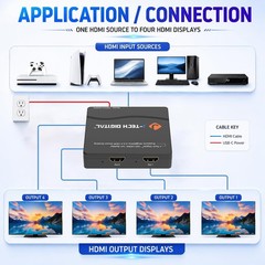 4K HDMI Splitter 1×4 Dolby Vision HDCP2.2 JTECH-4KSP4