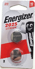 2 PK ENERGIZER ECR2025 3V LITHIUM BAT. DL2025 CR2025 (GREAT EXP 12/34) FREE SHIP