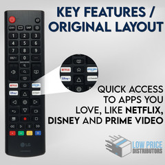 New Original LG TV Remote with Netflix Disney+ Prime Video Keys | AKB30085202