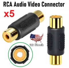 5 PCS AV RCA Audio Video Female to Female Jack Coupler Adapter Connector