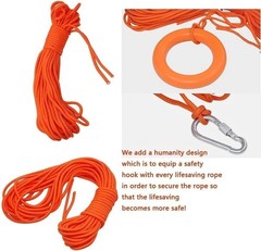 Lifebuoy Set 20Inch Life Preserver Ring and Water Floating Lifesaving Rope 98…