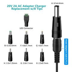 20V 2A 3A AC DC Power Supply Adapter 20 Volts 2 Amps US Wall Charger, DC Plug…
