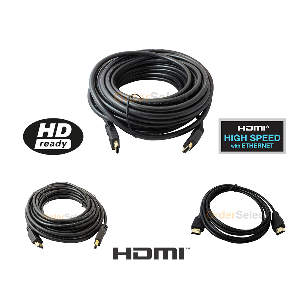 Premium HDMI Cable 3ft 6ft 10ft 15ft 25ft 50ft Gold For HD TV lot Us