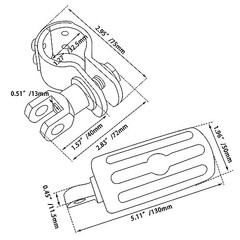 1″,1.25″Highway Footpegs, Adjustable Highway Peg w/ 3 Black and Rubber Style