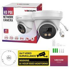 VIKYLIN 8MP 4K Full Color Night Vision IP Camera Built-in Microphone IP67 WDR