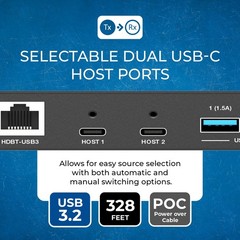 OREI USB 3.2 Extender (Dual HDMI™) – 330ft (Cat6) (USB3-EX2H330R-K)