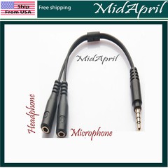Headset Adapter For Headsets With Separate Headphone Microphone Plugs 3.5mm M/F