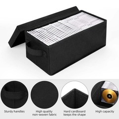 3X CD Storage Box Stackable CD Organizer Holds 105 Cases 14.37 x 5.5 x 6.3 in
