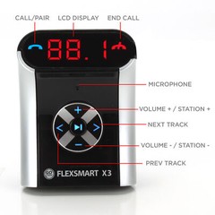 GOgroove FlexSMART X3 Compact Bluetooth FM Transmitter for Your Car or Vehicle