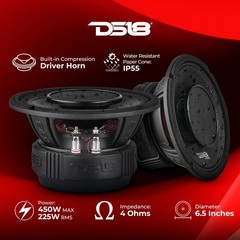 DS18 PRO-HY6.4B 6.5″ Hybrid Mid-Range Car Audio Loudspeaker 450W 4 Ohm