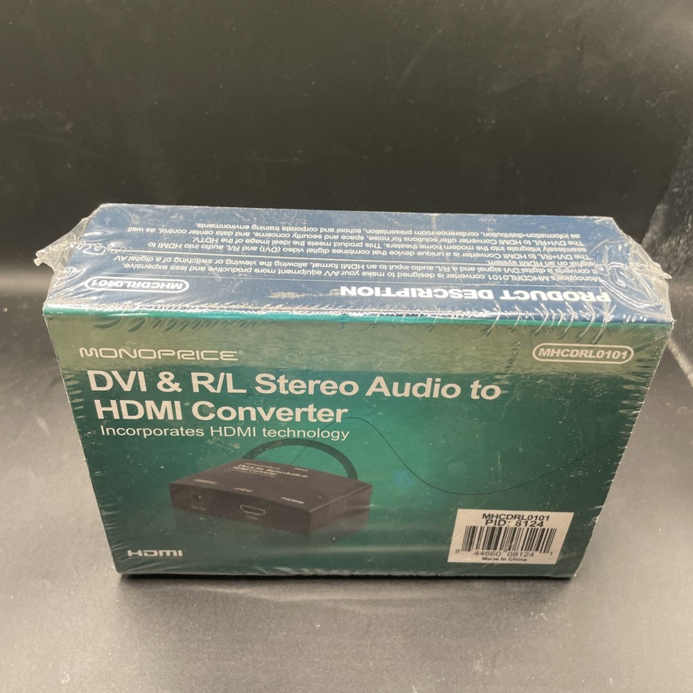 Monoprice DVI & R/L Stereo Audio To HDMI Converter (MHCDRL0101) new
