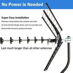 200 Miles Xtreme Signal Long Range ATSC TV VHF UHF FM Outdoor Antenna 1080 & 4k