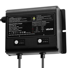 VEVOR 2-Bank 5A 12V Smart Marine Battery Charger Onboard IP68 Waterproof Boat RV