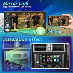 Single DIN Car Stereo Radio Wireless Apple Carplay & Android Auto, 6.9″ IPS BT5.