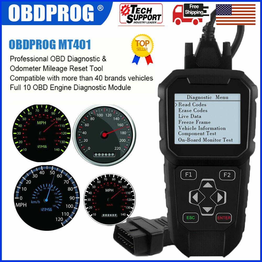 OBDPROG MT401 Odometer OBD Scanner Correction Diagnostic Adjustment- Mileage