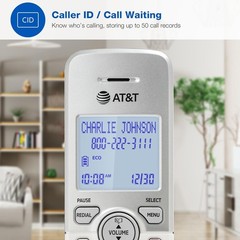 Compact EL1121 Cordless Landline Phone with Hands-Free Speakerphone & Quiet Mode