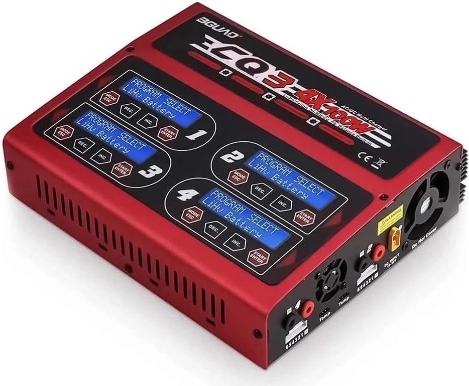 BGUAD CQ3 10A 100W 1-6S 100Wx4/10Ax4 Balance Charger with JST_XH Adapter