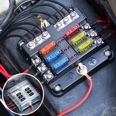 6 Way Fuse Block,12V Blade Fuse 6 Circuit ATC/ATO Waterproof Fuse Box Holder