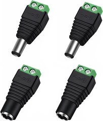 2 Male + 2 Female 12 V 2.1×5.5mm DC Power Jack Plug Adapter Barrel Connector …