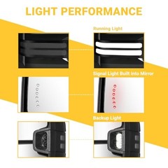 Painted Tow Mirror Switchback Lights Compatible with 2003-2007 Chevy Black