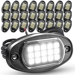 12/16/20/24 Pods Pure White LED Rock Lights, Underglow Underbody Glow Lights Kit