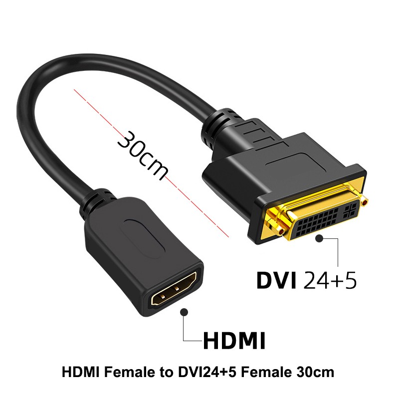 HDMI to DVI Cable 30cm DVI-24+1Dual Link Video Adapter Converter Lead for PC TV