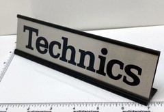 Technics Desk Sign – Custom Made Silver Aluminum