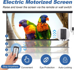 120 Inch Projector Screen Motorized 4:3 HD Electric Rising Projector Screen Pull