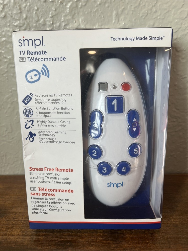 SMPL TV Remote Simple Easy To Use Universal Remote Big Button FAST SHIPPING!