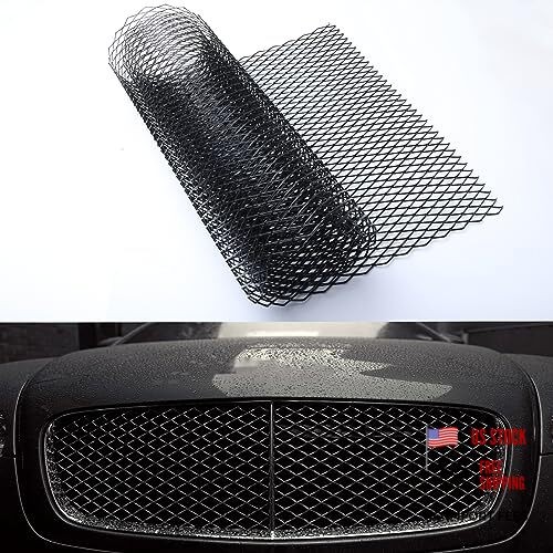 40″ x 13″ Universal Black Metal Mesh: Aluminum 10x20mm Rhombic 40″X13″ Black