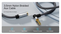 3.5mm Headphone Extension Cable 15ft/5m Right Angle 3.5mm Male To Female Stereo
