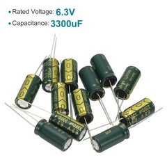 12Pcs Electrolytic Capacitor 3300UF 6.3V with Aluminum Radial Leads 10 x 20mm