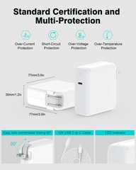 MacBook Charger 10ft USB C 96W LED Cable M1 M2 M3 M4 MZ90PD-2 Pro Air inch