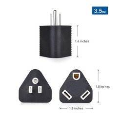 Cable Matters 2-Pack 15 Amp to 3 Prong 30 Amp RV Adapter, 15A RV Plug (NEMA 5-15