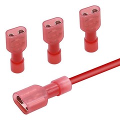 50pcs Insulated Female Quick Disconnect Spade Terminals AWG22-18 Wire Connectors
