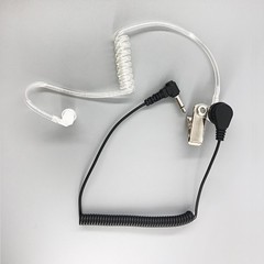 3.5mm Receive-Only Earpiece with Clear Acoustic Tube & Metal Clip | Listen-Only