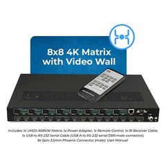 OREI 8×8 4K Seamless Matrix with Video Wall (UHDS-808VW)
